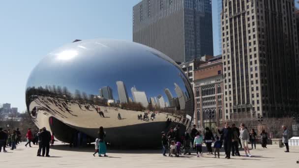 Cloud Gate Feijão Chicago — Vídeo de Stock