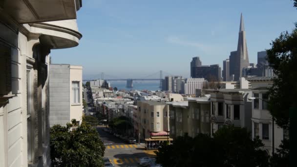 Russian Hill Vallejo Street Vista Panoramica San Francisco Con Una — Video Stock