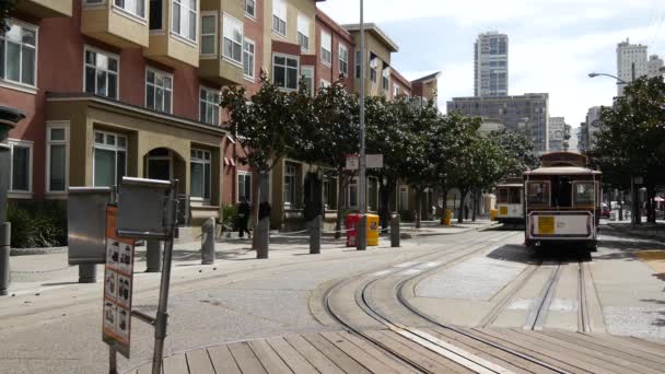 Kabel Auto Verlaten Turnaround Stop Bij Taylor Street Visser Werf — Stockvideo