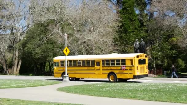 Autobús Escolar Golden Gate Park San Francisco — Vídeo de stock