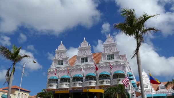 Färgglada Royal Plaza Mall Oranjestad Aruba — Stockvideo