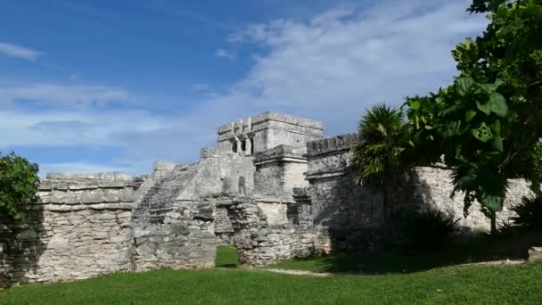 Ancient Mayan Fortress Tulum Yucatan Mexico — Stock Video