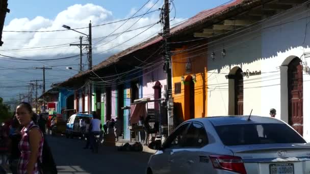 Escena Callejera Granada Nicaragua — Vídeo de stock