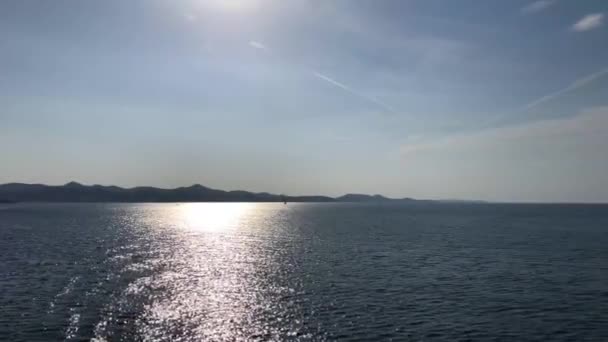 Zonsondergang Aan Adriatische Zee Rond Zadar Kroatië — Stockvideo