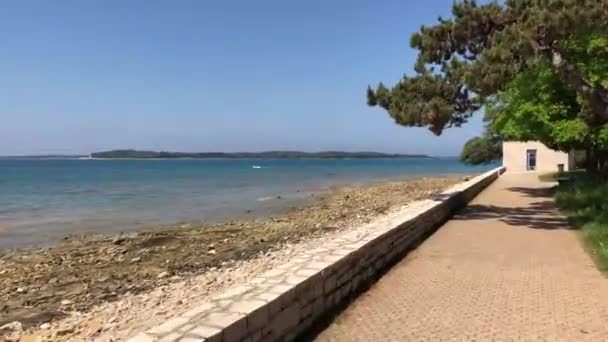 Cycling Coast Valbandon Croatia — Stock Video