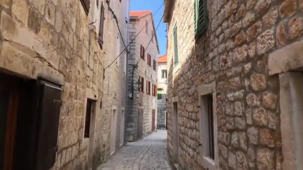 Walking Streets Stari Grad Old Town Croatia — Stock Video