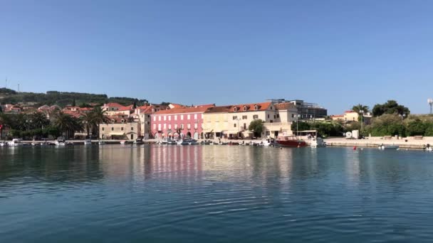 Rocky Coast Town Sutivan Island Bra Croatia — Stock Video