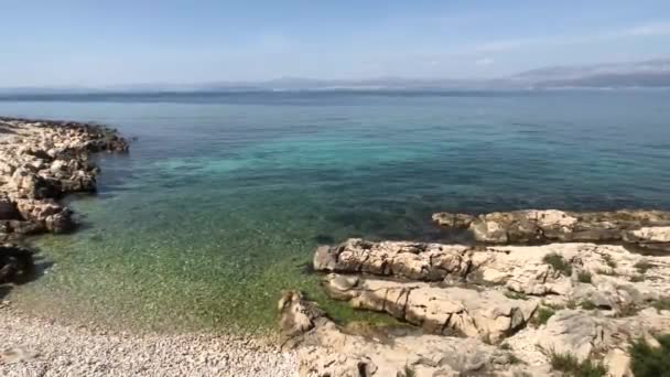 Felsige Küste Rund Die Stadt Sutivan Auf Der Insel Bra — Stockvideo