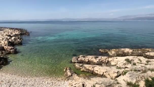 Rocky Coast Town Sutivan Island Bra Croatia — Stock Video