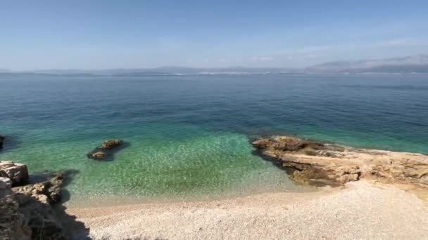 Skaliste Wybrzeże Wokół Miasta Sutivan Wyspie Bra Chorwacja — Wideo stockowe