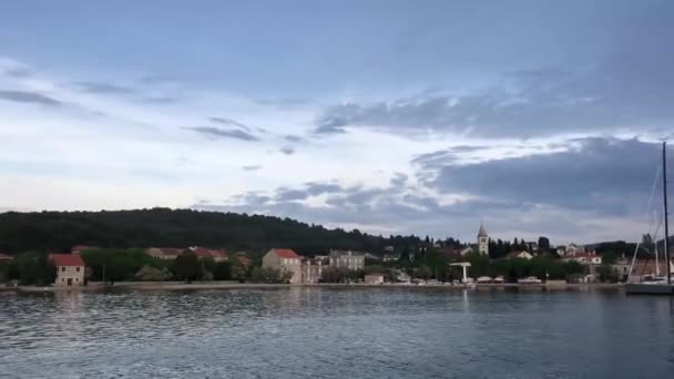 Выезд Острова Зларин Хорватия — стоковое видео