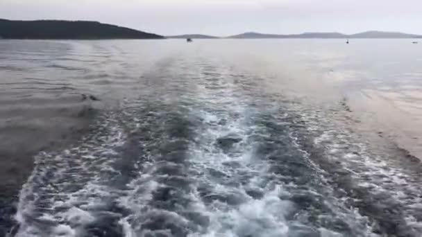 Traccia Acqua Traghetto Sul Mare Adriatico Croazia — Video Stock
