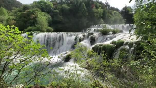 Vodopády Národním Parku Krka Chorvatsko — Stock video