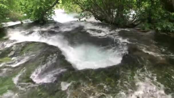 Flusso Cascate Nel Parco Nazionale Krka Croazia — Video Stock