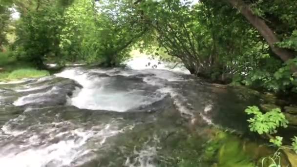 Corriente Cascada Parque Nacional Krka Croacia — Vídeo de stock
