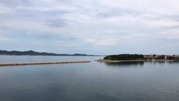 Fähre Verlässt Den Hafen Zadar Kroatien — Stockvideo