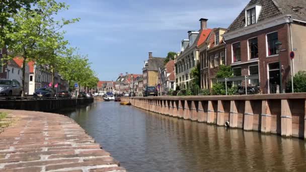 Kanaal Harlingen Friesland Nederland — Stockvideo