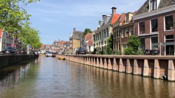 Kanaal Harlingen Friesland Nederland — Stockvideo