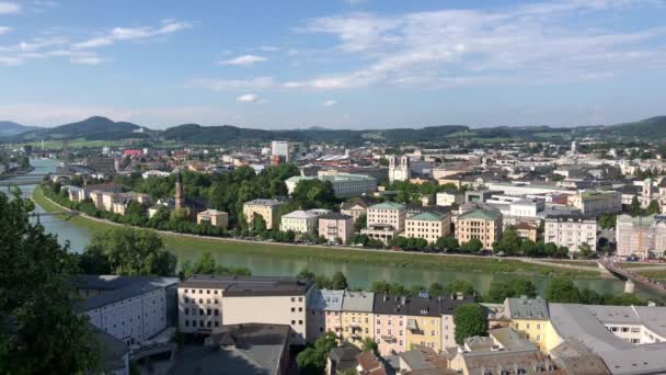 Floden Salzach Salzburg Österrike — Stockvideo