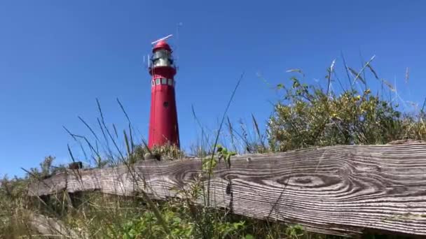 Maják Schiermonnikoog Nizozemsku — Stock video