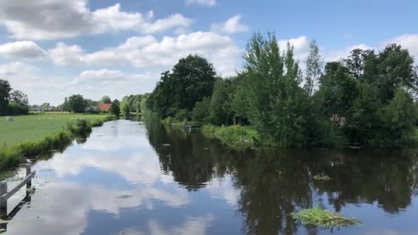 Kanal Der Torfroute Gorredijk Friesland Niederlande — Stockvideo