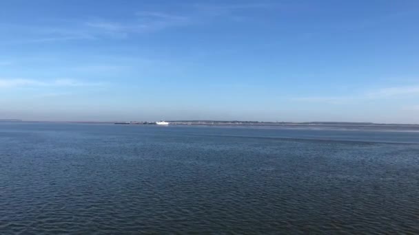 Navegando Mar Wadden Direção Ilha Ameland Frísia Países Baixos — Vídeo de Stock