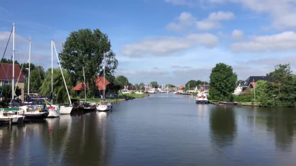 Kanaal Heeg Friesland Nederland — Stockvideo