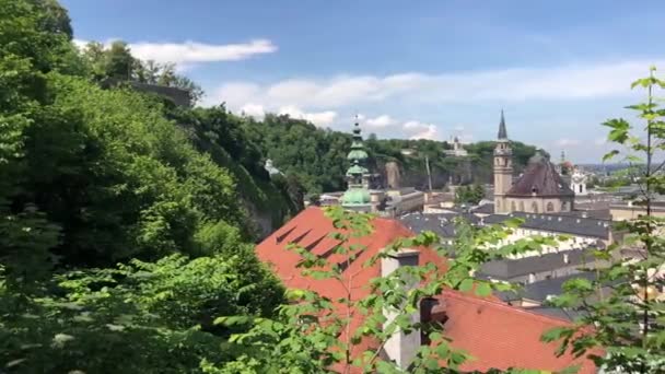Pan Del Casco Antiguo Salzburgo Austria — Vídeos de Stock