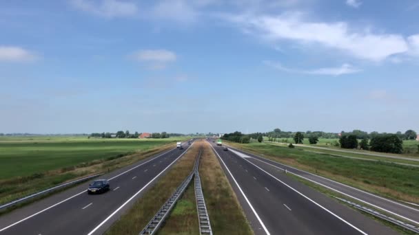 Snelweg Tussen Joure Sneek Friesland Nederland — Stockvideo