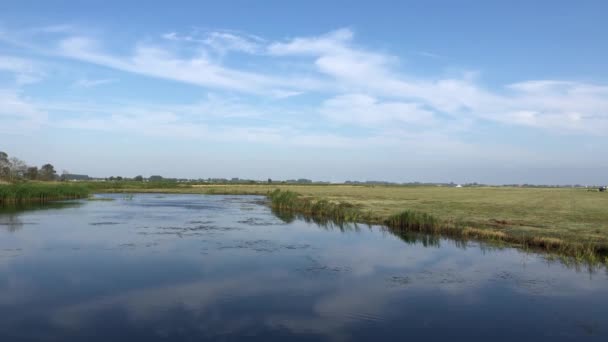 Озеро Вокруг Шнеерсона Фрисландии Нидерланды — стоковое видео