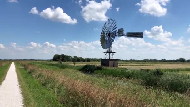 Radweg Bei Veenhoop Friesland Niederlande — Stockvideo