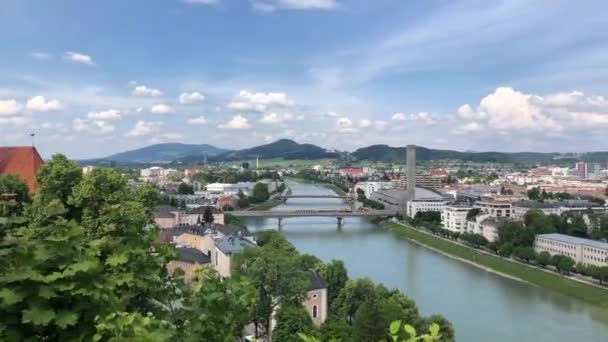 Salzburg Avusturya Daki Monchsberg Den Görüntü — Stok video