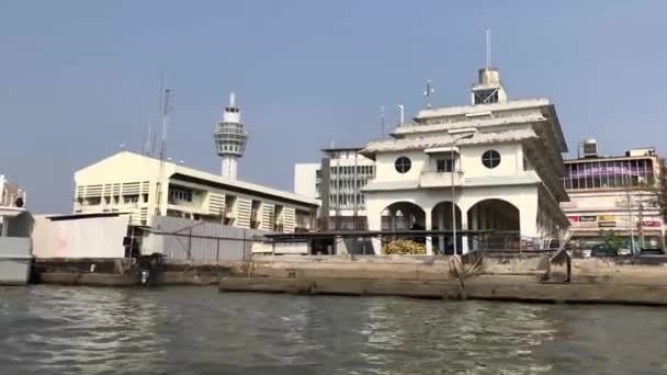Ferry Chao Phraya River Bangkok Thailand — Stock Video