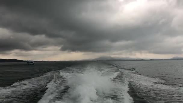 Donkere Wolken Boven Golf Van Thailand Verlaten Rayong — Stockvideo