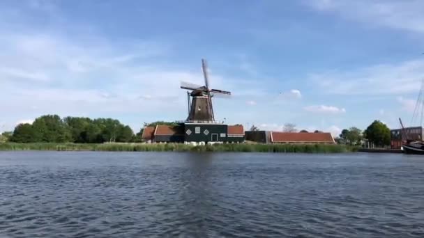 Vorbei Der Windmühle Von Ijlst Friesland Niederlande — Stockvideo