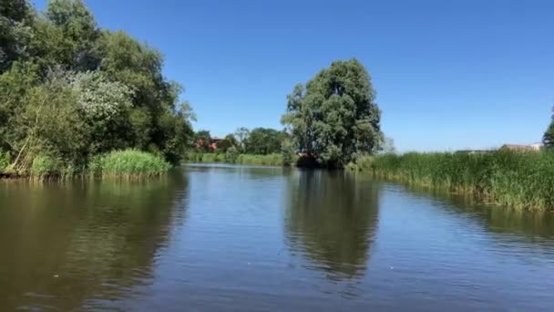Segeln Auf Einem Kanal Bei Ijlst Friesland Niederlande — Stockvideo