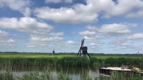 Passaggio Barca Frisia Paesi Bassi — Video Stock