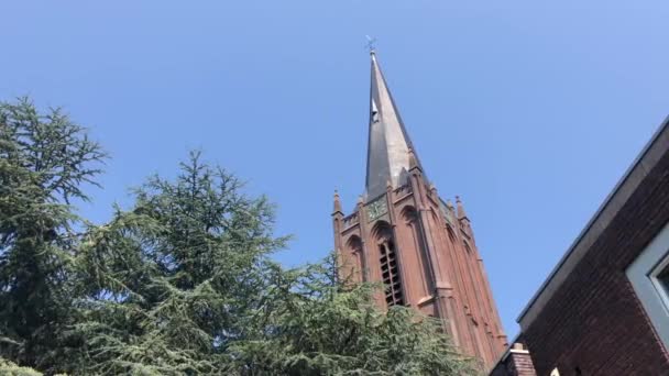 Bazilika Kříže Raalte Zvukem Zvonu Overijssel Nizozemsko — Stock video