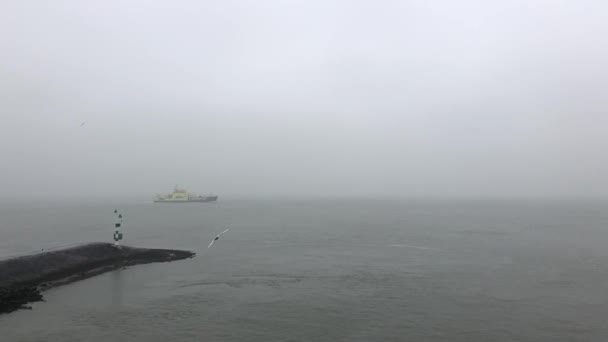 네덜란드의 안개낀 항구를 떠나면서 — 비디오