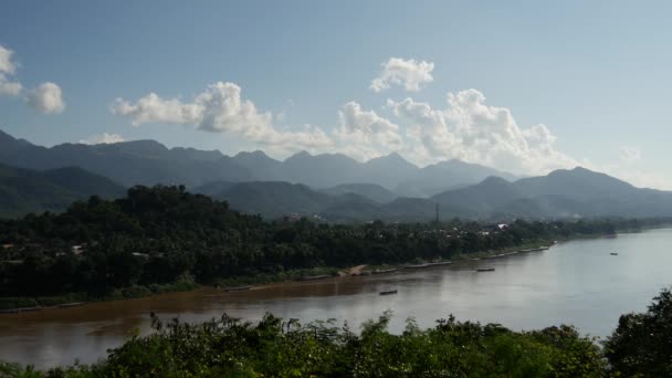 Paisaje Del Río Luang Prabang Mekong Laos — Vídeos de Stock