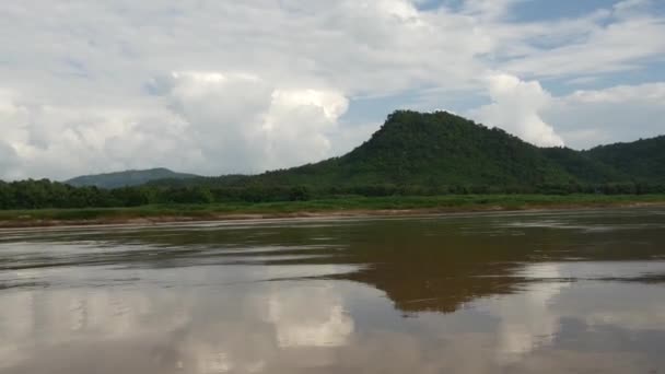 Mountain Landscape View Mekong River Laos — Stock Video