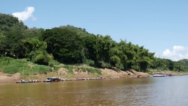 Korsar Mekongfloden Luang Prabang Laos — Stockvideo