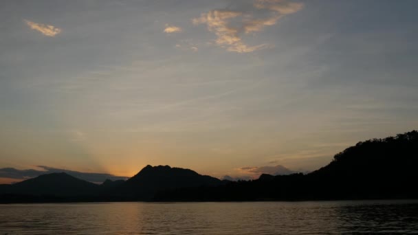 Sonnenuntergang Mekong Luang Prabang Laos — Stockvideo