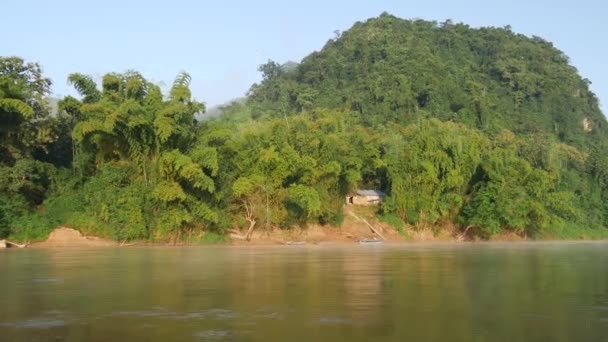 Rio Pela Manhã Laos — Vídeo de Stock