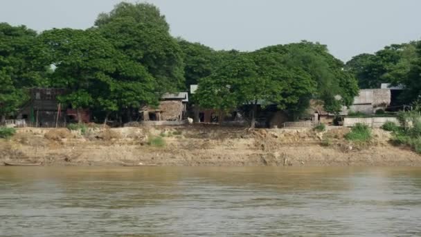 Wioski Rybackie Nad Rzeką Ayeyarwady Mjanma Birma — Wideo stockowe