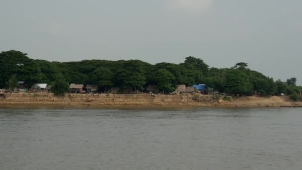 Fishing Villages Ayeyarwady River Myanmar Burma — Stock Video