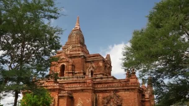 Döntse Pagoda Tükröződni Vízben Bagan Mianmar Burma — Stock videók