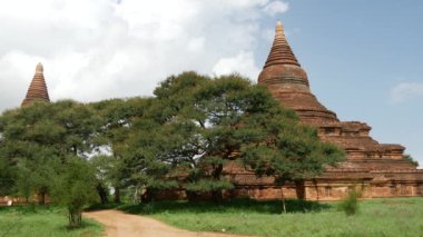 Bagan, Myanmar, Burma 'daki Pagodas manzarası