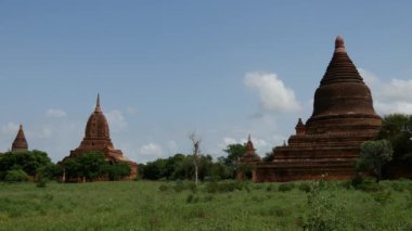Bagan, Myanmar, Burma 'daki Pagodas manzarası