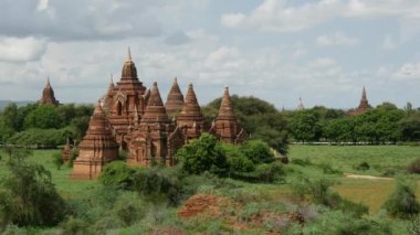 Bagan, Myanmar, Burma 'daki Pagodas manzarası